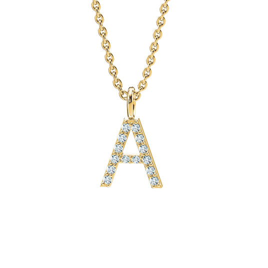 Buchstaben-Anhänger Diamond Letter Petite A in 14K Gelbgold