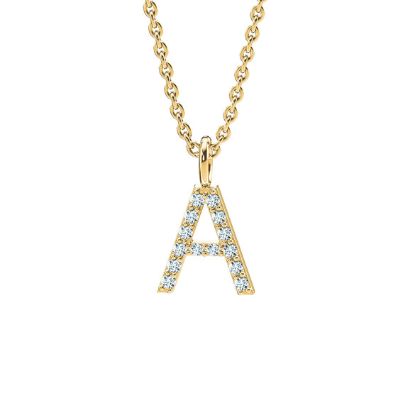 Buchstaben-Anhänger Diamond Letter Petite A in 14K Gelbgold