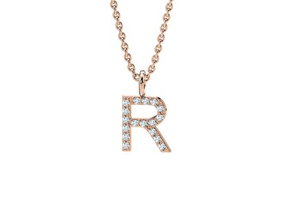 Buchstaben-Anhänger Diamond Letter Petite in 18K Roségold