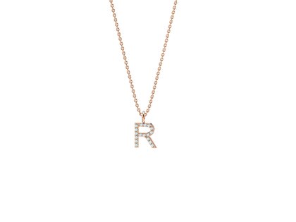Buchstaben-Anhänger Diamond Letter Petite in 18K Roségold