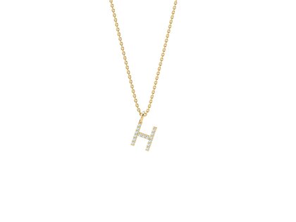 Buchstaben-Anhänger Diamond Letter Petite H in 18K Gelbgold