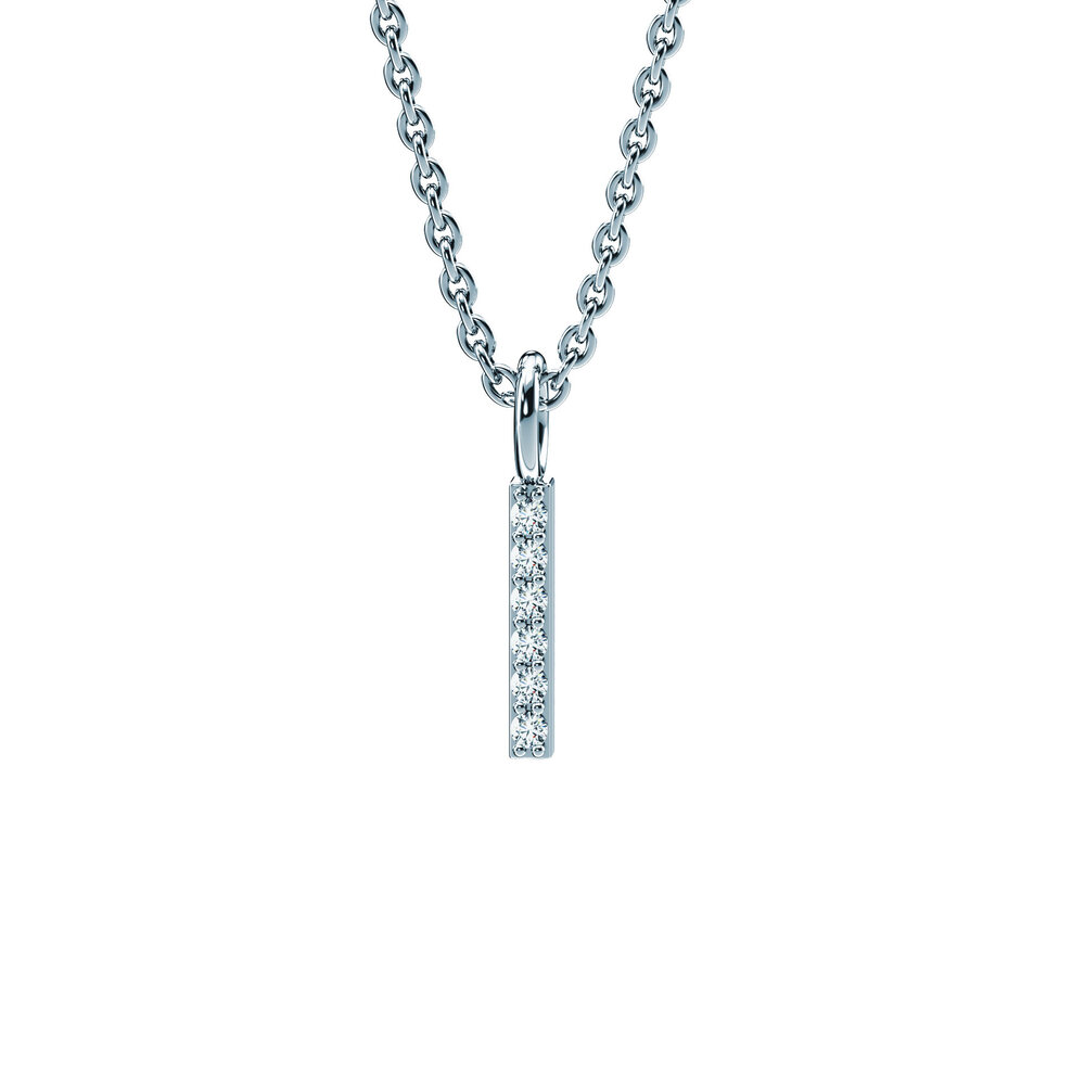 Buchstaben Anhänger Diamond Letter Petite I in 9K Weißgold poliert