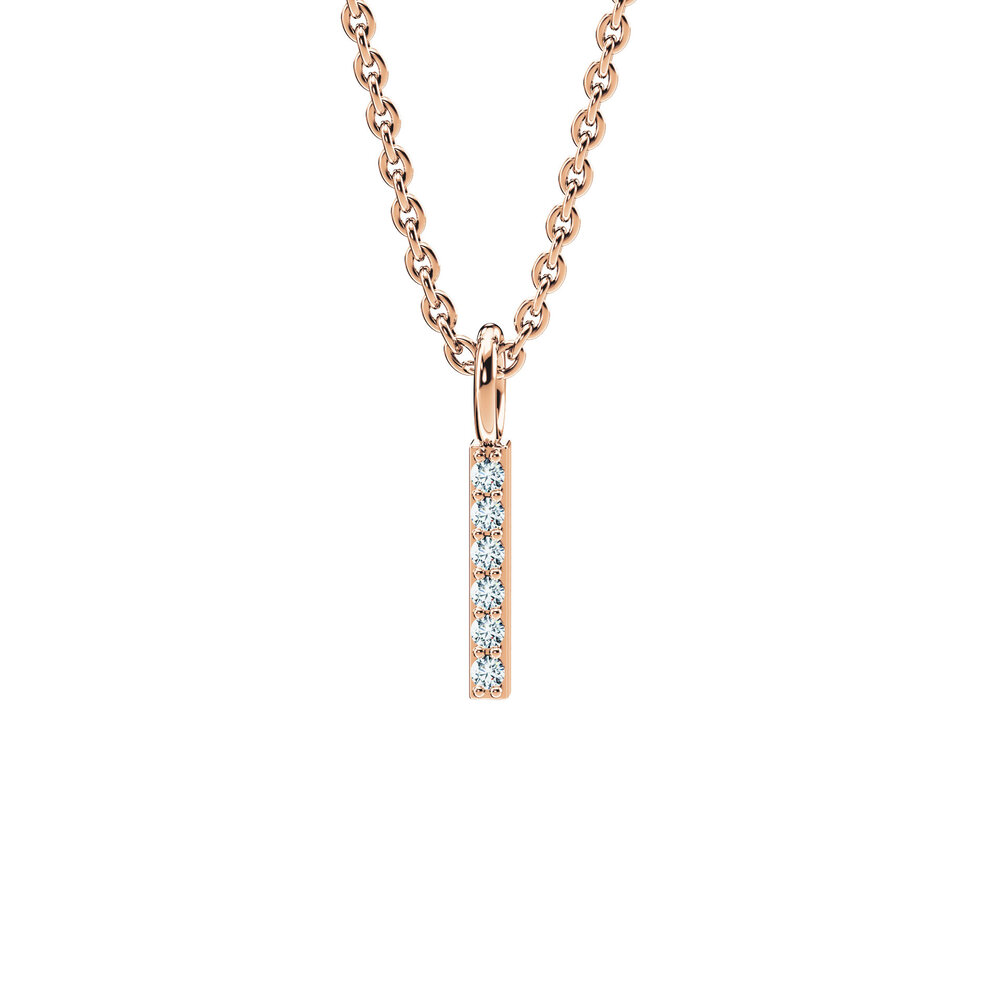 Buchstaben Anhänger Diamond Letter Petite I in 9K Roségold poliert