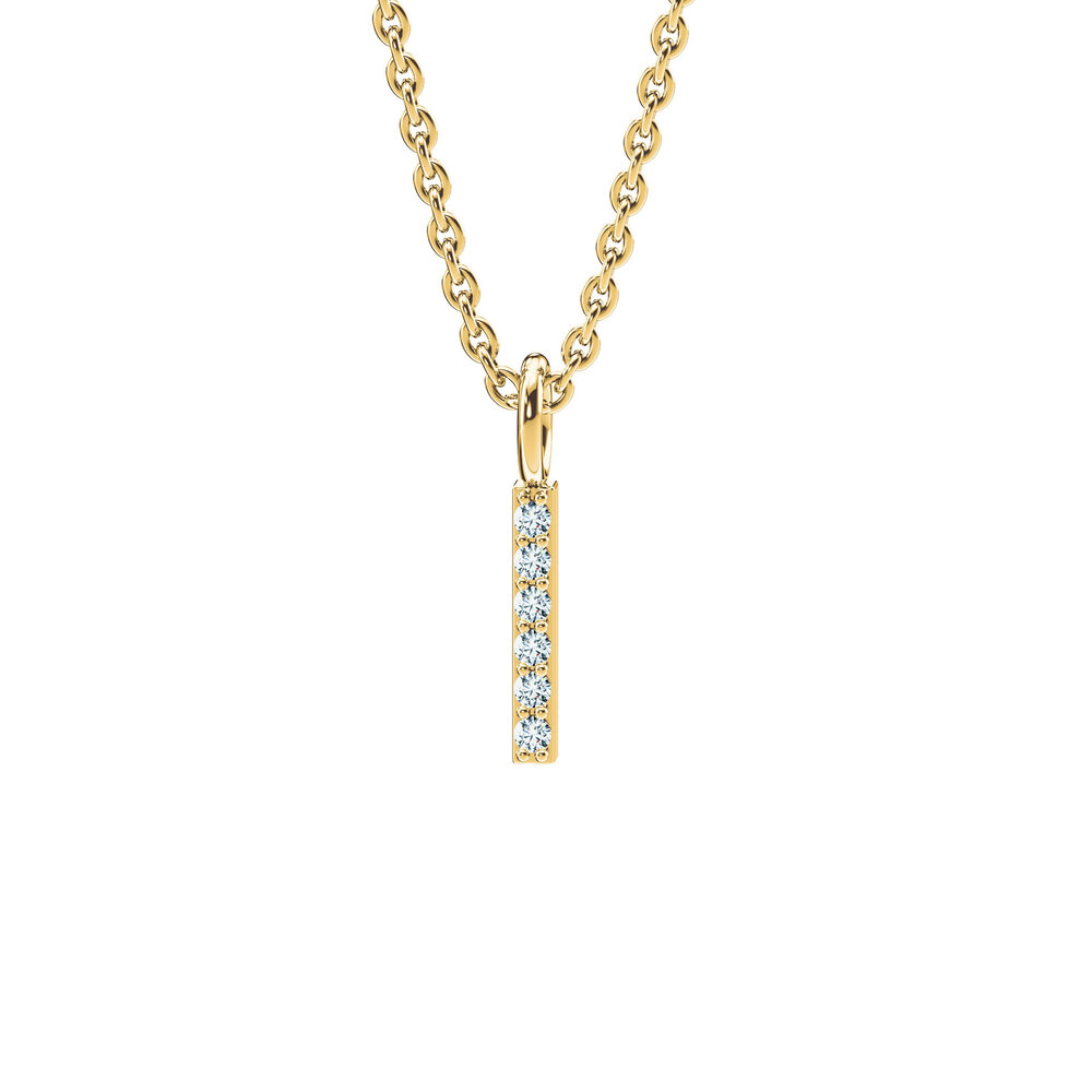 Buchstaben Anhänger Diamond Letter Petite I in 9K Gelbgold poliert