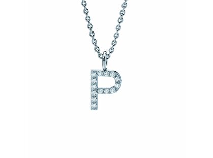Buchstaben-Anhänger Diamond Letter Petite P in 14K Weißgold