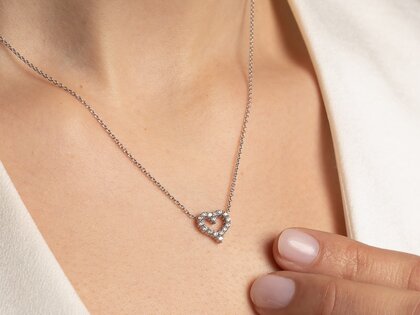 Anhänger Heart Diamonds in 14K Weißgold mit Diamanten 0,26ct