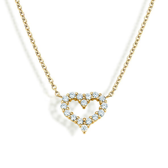 Anhänger Heart Diamonds in 14K Gelbgold mit Diamanten 0,26ct