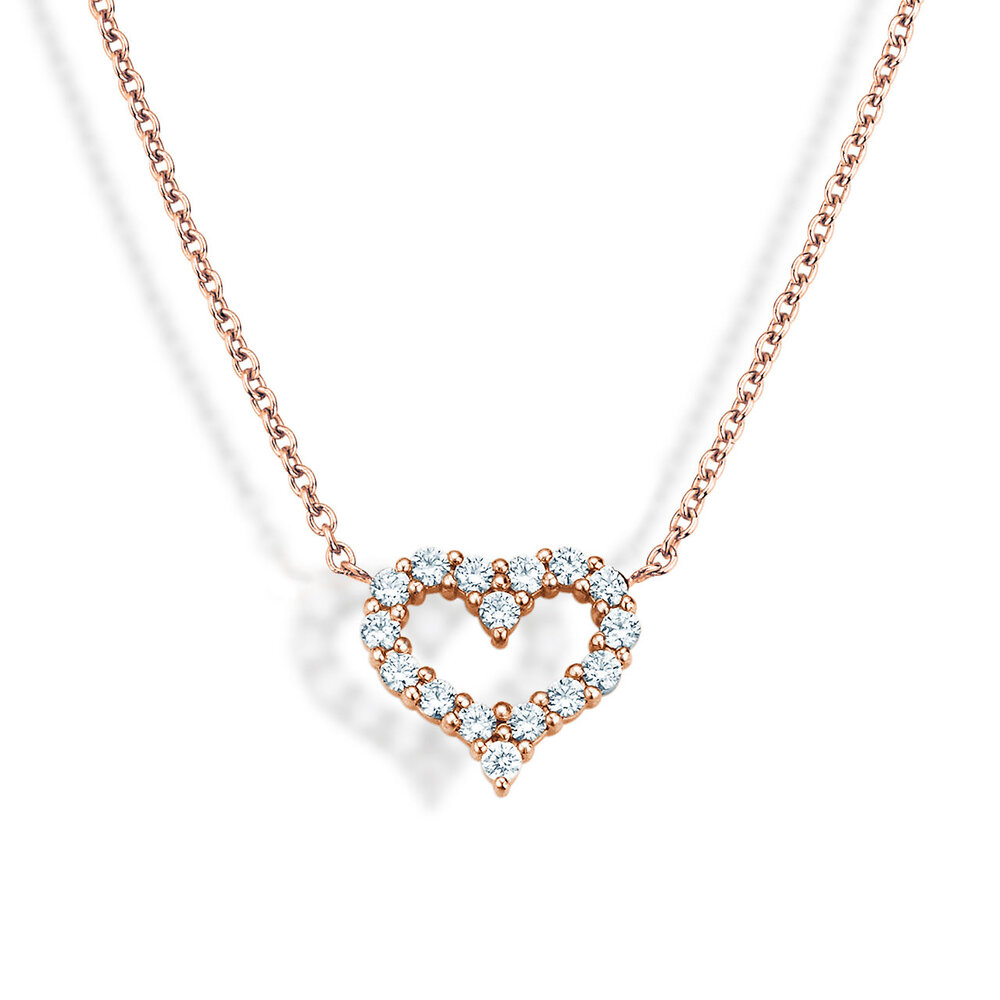 Anhänger Heart Diamonds in 18K Roségold mit Diamanten 0,26ct