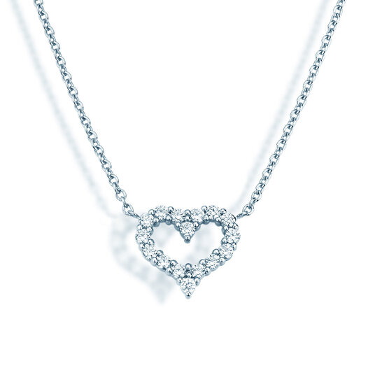 Anhänger Heart Diamonds in 14K Weißgold mit Diamanten 0,26ct