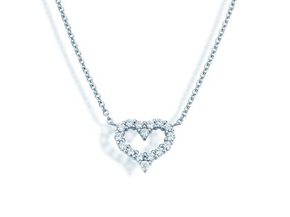 Anhänger Heart Diamonds in 14K Weißgold mit Diamanten 0,26ct