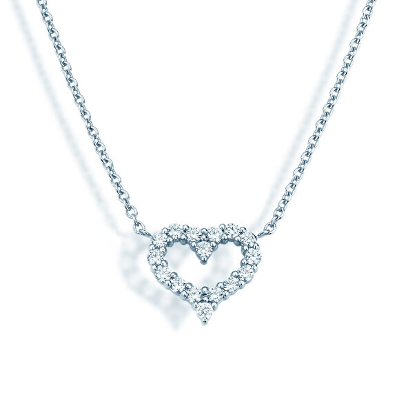 Anhänger Heart Diamonds in 14K Weißgold mit Diamanten 0,26ct