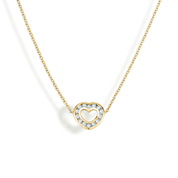Anhänger Heart Petite in 14K Gelbgold mit Diamanten 0,06ct