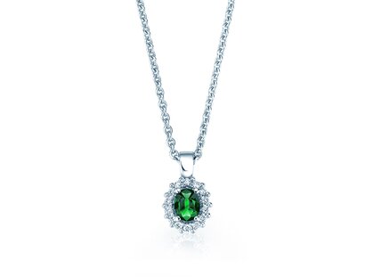 Anhänger Jolie in Platin 950/- mit Smaragd 0,25ct und Diamanten 0,07ct