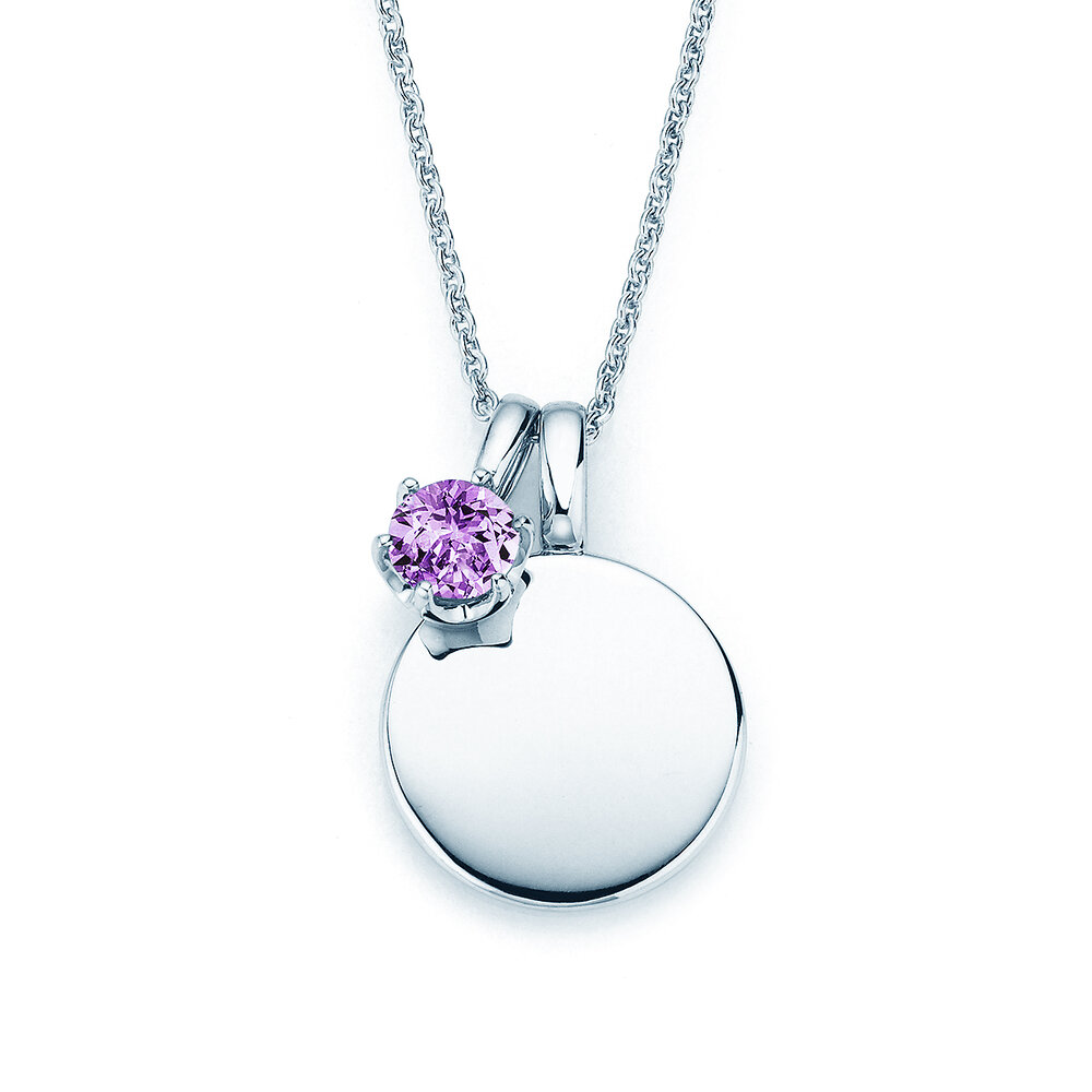 Geburtsstein-Anhänger Lea Februar in 14K Weißgold mit Amethyst 0,50ct