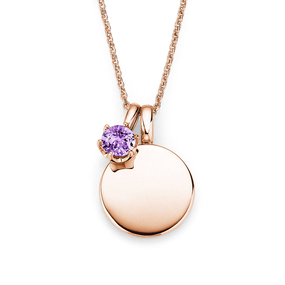 Geburtsstein-Anhänger Lea Februar in 18K Roségold mit Amethyst 0,50ct