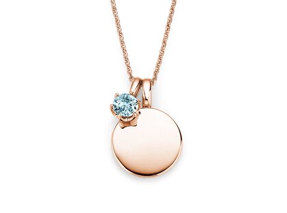 Geburtsstein-Anhänger Lea März in 14K Roségold mit Aquamarin 0,50ct