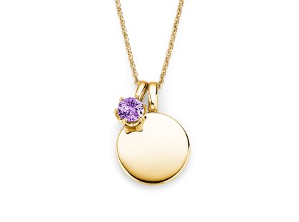 Geburtsstein-Anhänger Lea Februar in 14K Gelbgold mit Amethyst 0,50ct