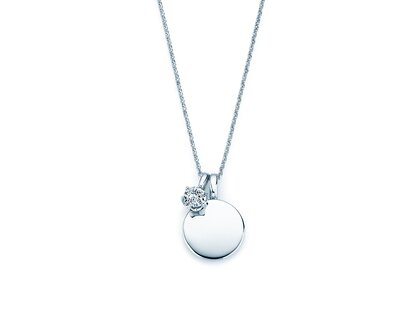 Geburtsstein-Anhänger Lea April in 14K Weißgold mit Diamant 0,50ct