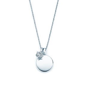 Geburtsstein-Anhänger Lea April in 14K Weißgold mit Diamant 0,50ct