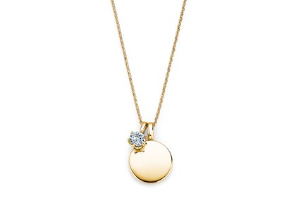 Geburtsstein-Anhänger Lea April in 14K Gelbgold mit Diamant 0,50ct