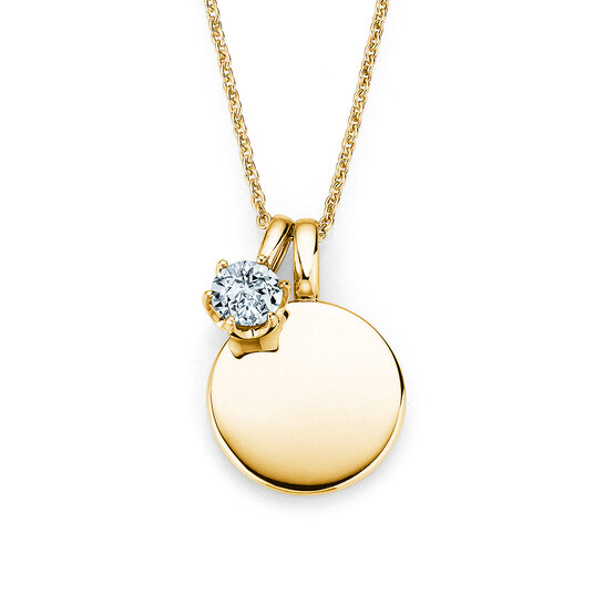 Geburtsstein-Anhänger Lea April in 14K Gelbgold mit Diamant 0,50ct