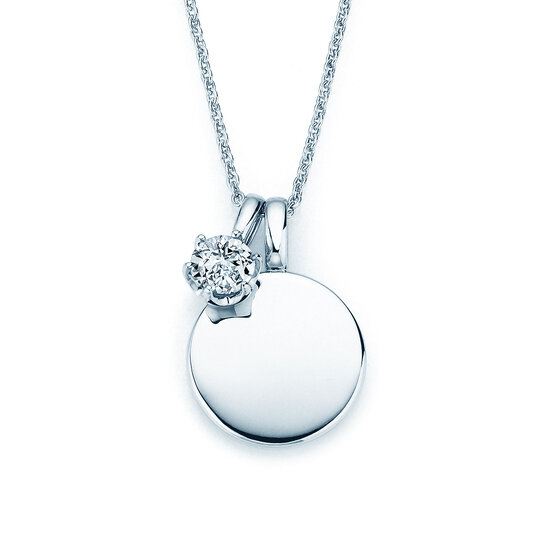 Geburtsstein-Anhänger Lea April in 14K Weißgold mit Diamant 0,50ct