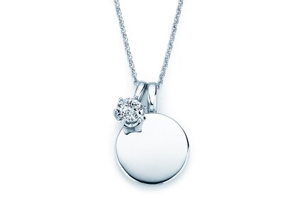 Geburtsstein-Anhänger Lea April in 14K Weißgold mit Diamant 0,50ct