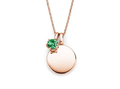 Geburtsstein-Anhänger Lea Mai in 18K Roségold mit Smaragd 0,50ct
