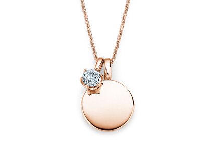 Geburtsstein-Anhänger Lea April in 14K Roségold mit Diamant 0,50ct