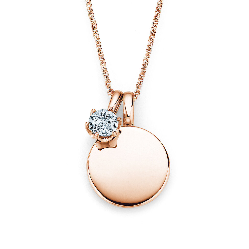 Geburtsstein-Anhänger Lea April in 14K Roségold mit Diamant 0,50ct