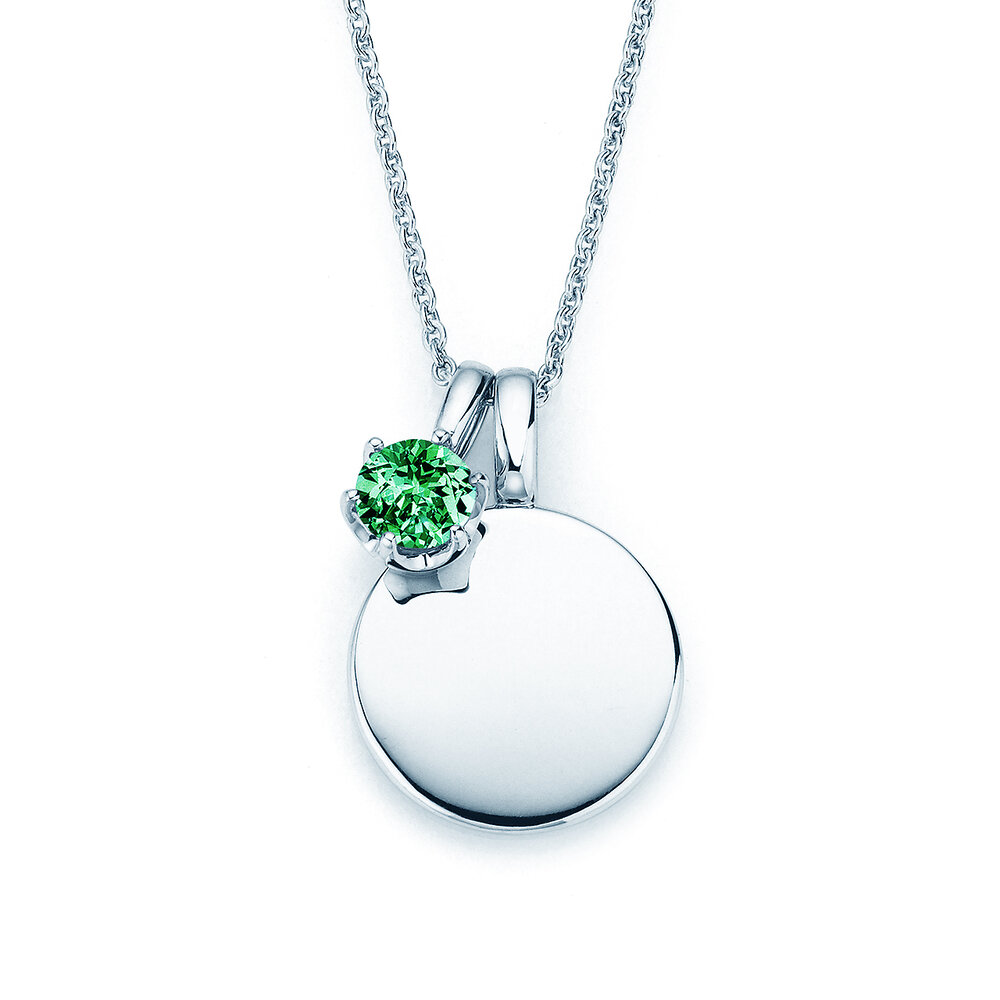 Geburtsstein-Anhänger Lea Mai in Silber 925/- mit Smaragd 0,50ct