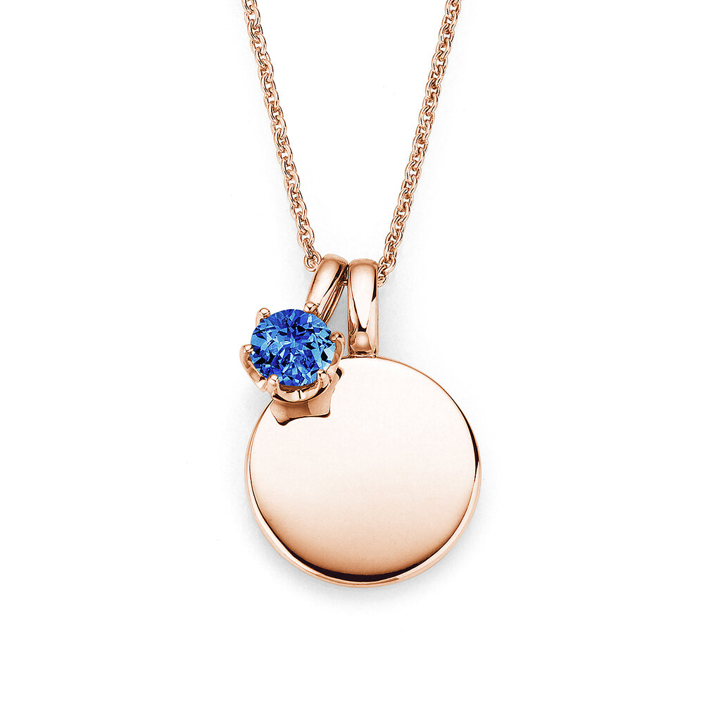 Geburtsstein-Anhänger Lea September in 14K Roségold mit Saphir 0,50ct