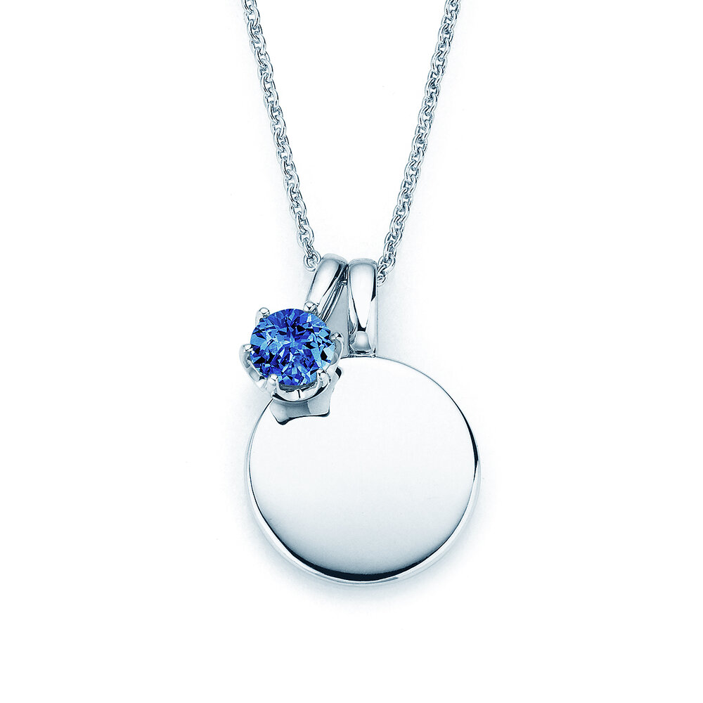 Geburtsstein-Anhänger Lea September in Silber 925/- mit Saphir 0,50ct