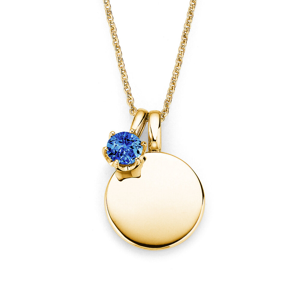 Geburtsstein-Anhänger Lea September in 9K Gelbgold mit Saphir 0,50ct