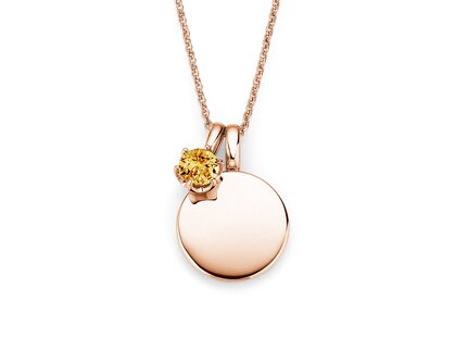 Geburtsstein-Anhänger Lea November in 18K Roségold mit Citrin 0,50ct