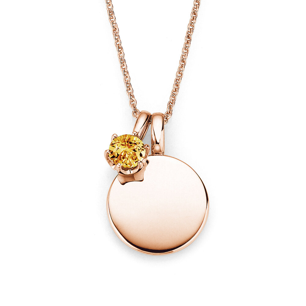 Geburtsstein-Anhänger Lea November in 14K Roségold mit Citrin 0,50ct