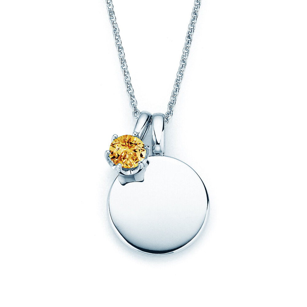 Geburtsstein-Anhänger Lea November in Silber 925/- mit Citrin 0,50ct