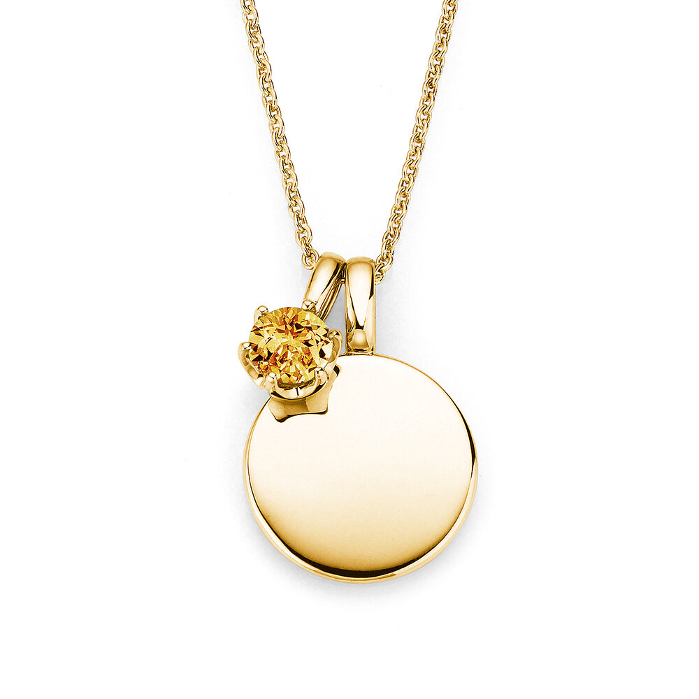 Geburtsstein-Anhänger Lea November in 18K Gelbgold mit Citrin 0,50ct