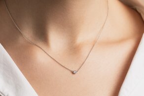 Halskette Leon in 14K Weißgold mit Diamant 0,08ct G/SI 42cm