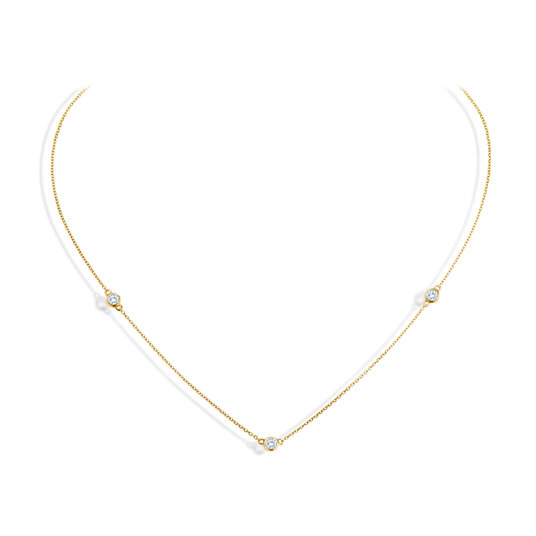 Halskette Leon in 14K Gelbgold mit Diamanten 0,24ct G/SI 42cm