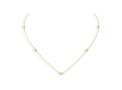 Halskette Leon in 14K Gelbgold mit Diamanten 0,25ct G/SI 42cm