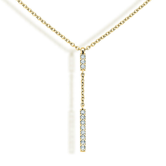 Halskette Lilly in 14K Gelbgold mit Diamanten 0,11ct G/SI, 42cm