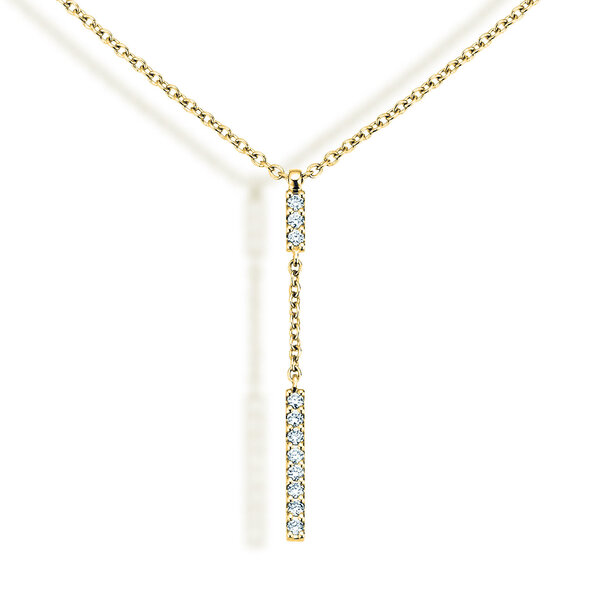 Halskette Lilly in 14K Gelbgold mit Diamanten 0,06ct G/SI, 42cm