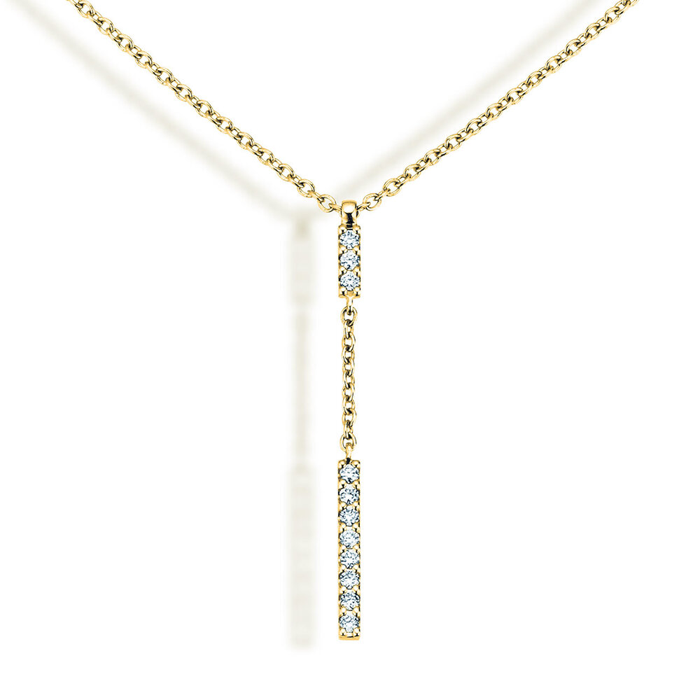 Halskette Lilly in 9K Gelbgold mit Diamanten 0,11ct G/SI