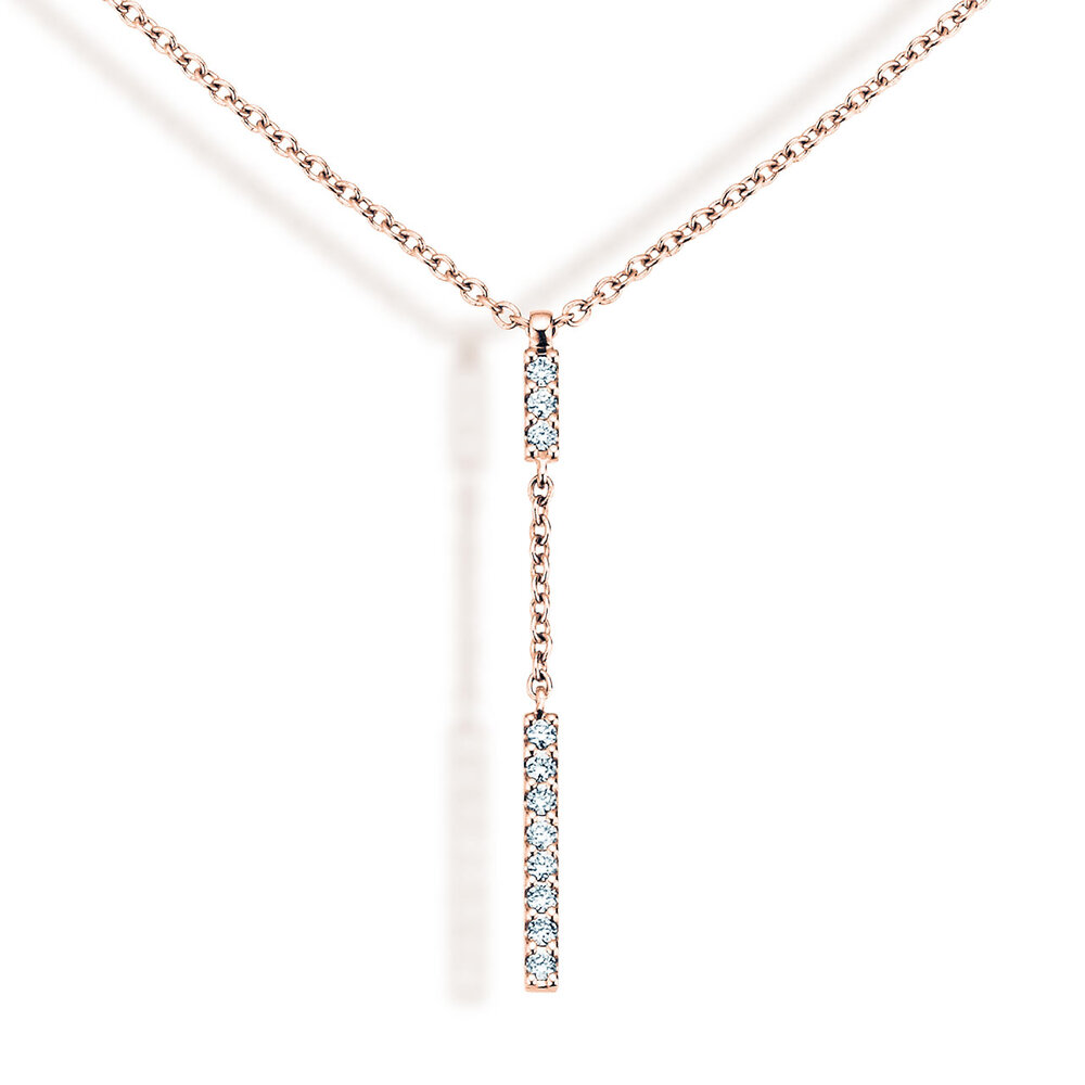 Halskette Lilly in 14K Roségold mit Diamanten 0,06ct G/SI, 42cm