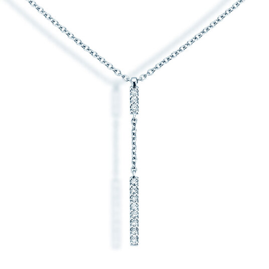 Halskette Lilly in 14K Weißgold mit Diamanten 0,06ct G/SI, 42cm
