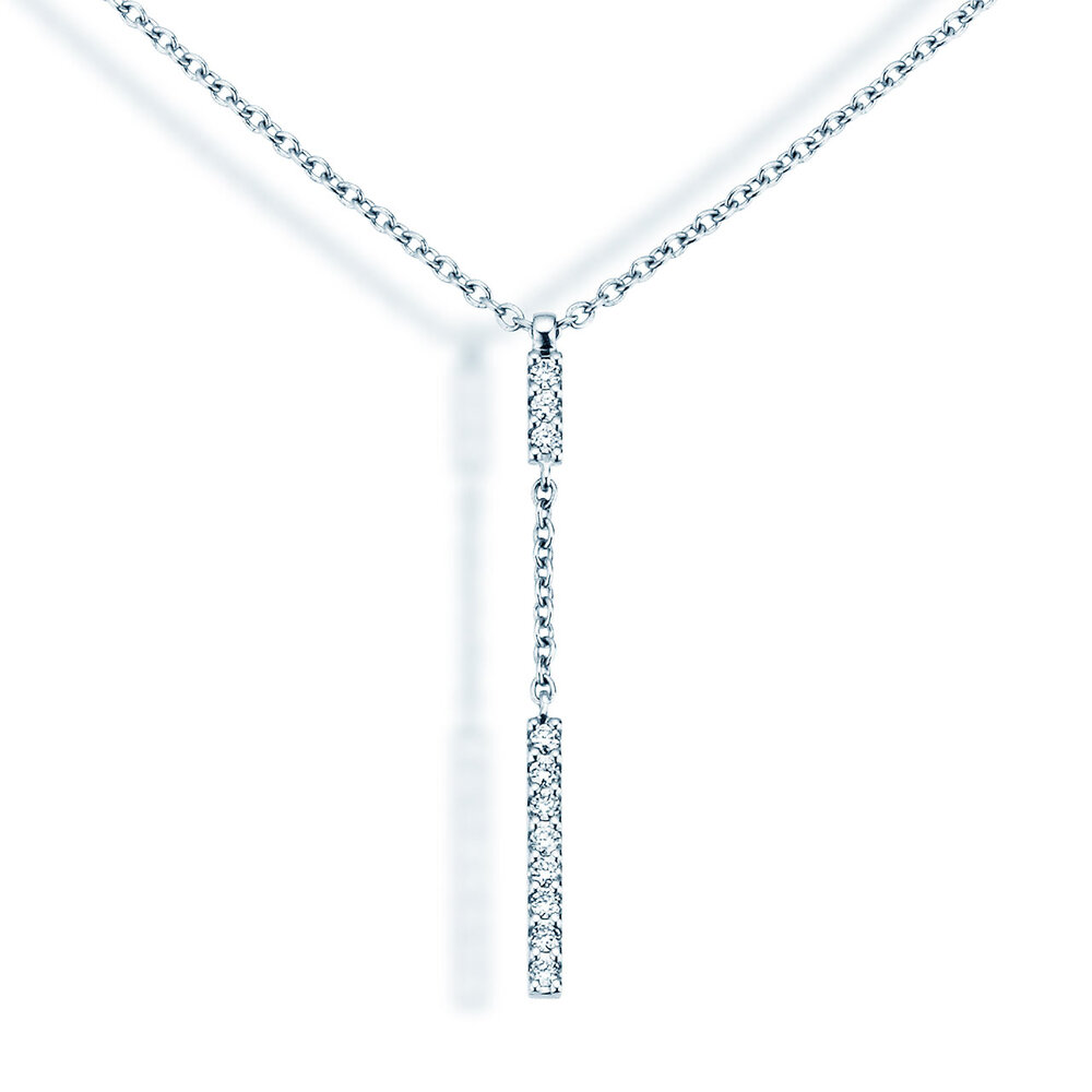 Halskette Lilly in 9K Weißgold mit Diamanten 0,06ct G/SI