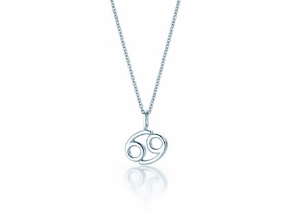 Sternzeichen-Anhänger Krebs in 14K Weißgold