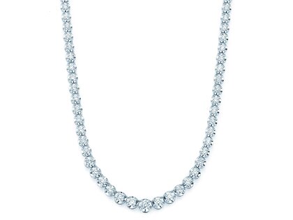 Tennis-Collier Classic in 18K Weißgold mit Diamanten 2,97