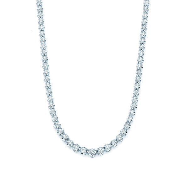 Tennis-Collier Classic in 18K Weißgold mit Diamanten 2,97